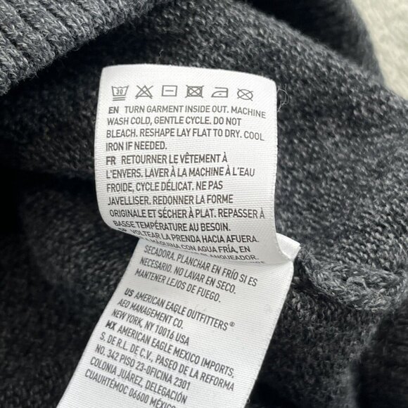 American Eagle Outfitters Classic Sweater Mens Large Gray Long Sleeve Sweatshirt - Picture 10 of 11